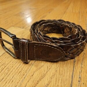 Vintage Abercrombie And Fitch Braided Leather Belt Men's Size 34